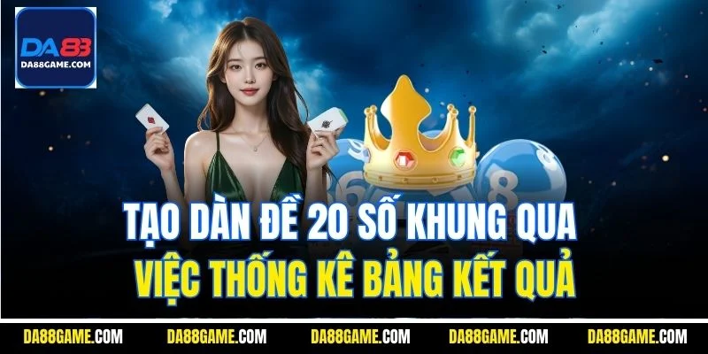 Tạo dàn đề 20 số khung qua việc thống kê bảng kết quả